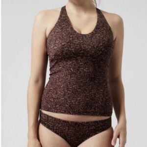 Athleta Triangle Tankini D-DD Clean Bikini Bottom Set Swimsuit M NWT Brown